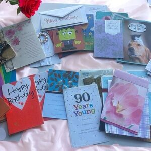 Random greeting card lot and holiday bundle, 50 cards, envelopes event